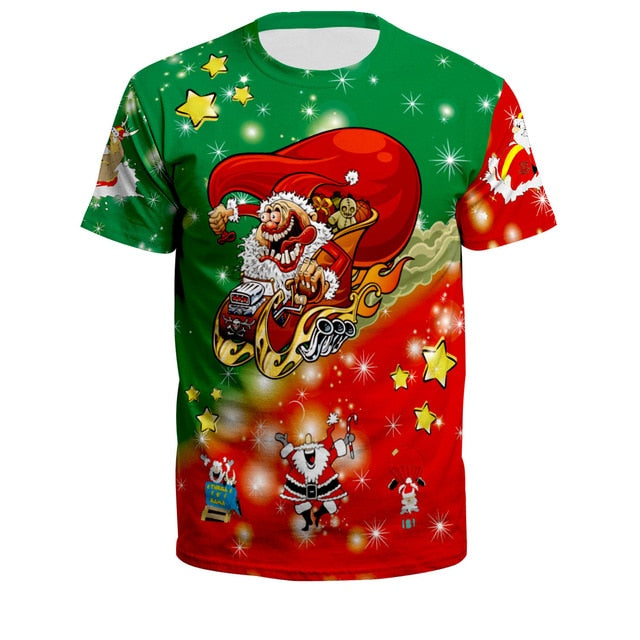 Comfortable Christmas 3D Personality T-shirt