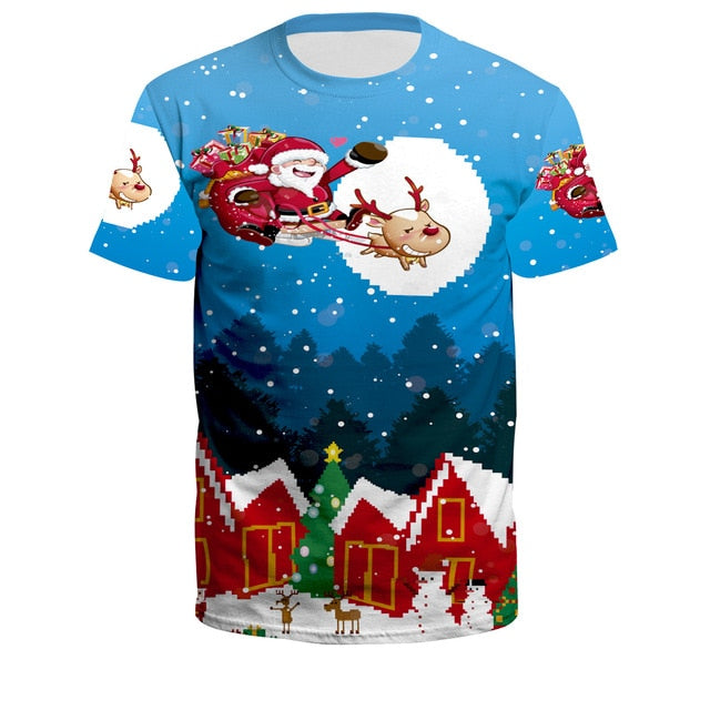 Comfortable Christmas 3D Personality T-shirt