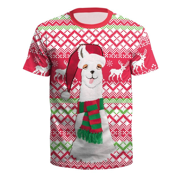 Comfortable Christmas 3D Personality T-shirt