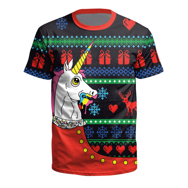 Comfortable Christmas 3D Personality T-shirt