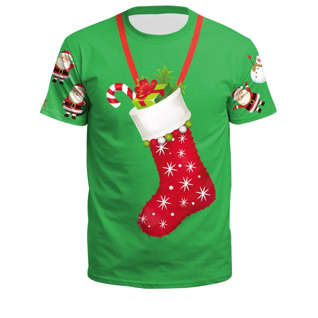 Comfortable Christmas 3D Personality T-shirt