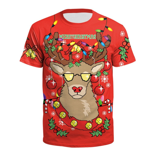 Comfortable Christmas 3D Personality T-shirt