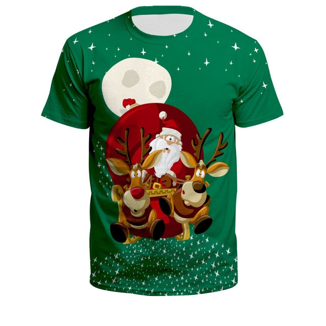 Comfortable Christmas 3D Personality T-shirt