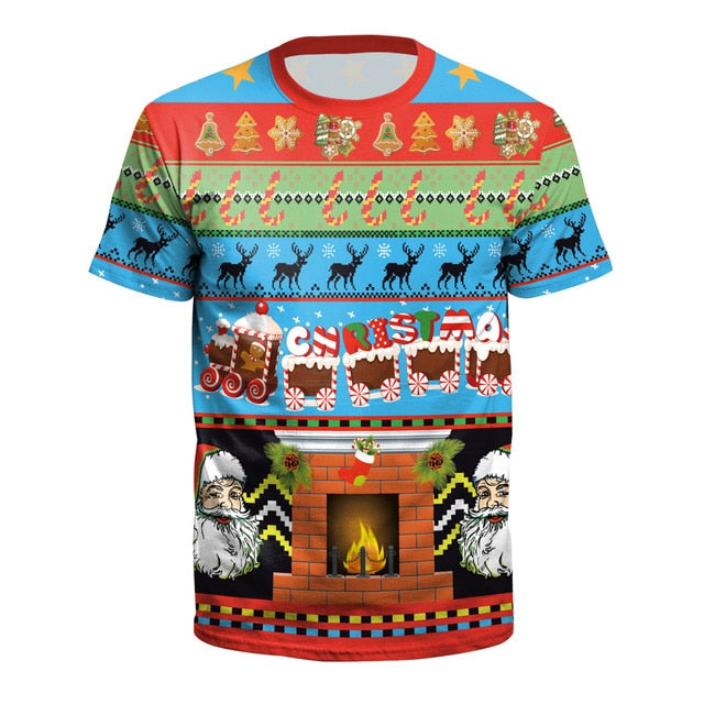 Comfortable Christmas 3D Personality T-shirt