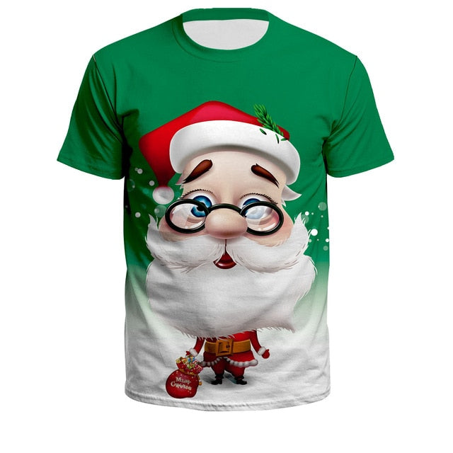 Comfortable Christmas 3D Personality T-shirt