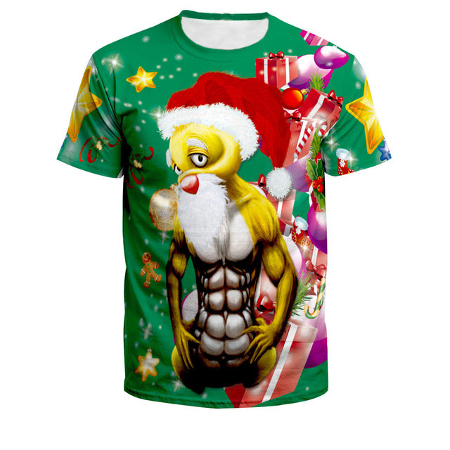 Comfortable Christmas 3D Personality T-shirt