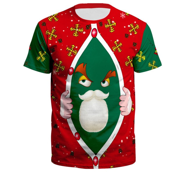 Comfortable Christmas 3D Personality T-shirt