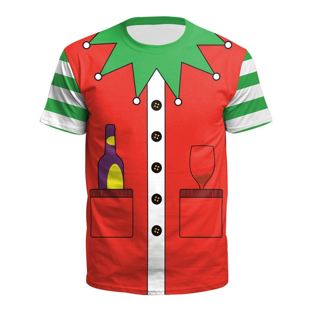 Comfortable Christmas 3D Personality T-shirt